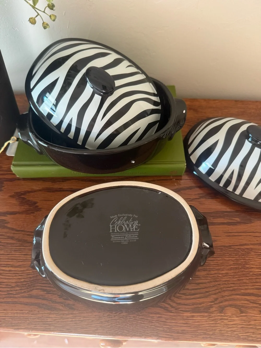 Celebrating HOME Zaza Zebra Mini Casseroles - Set of 2